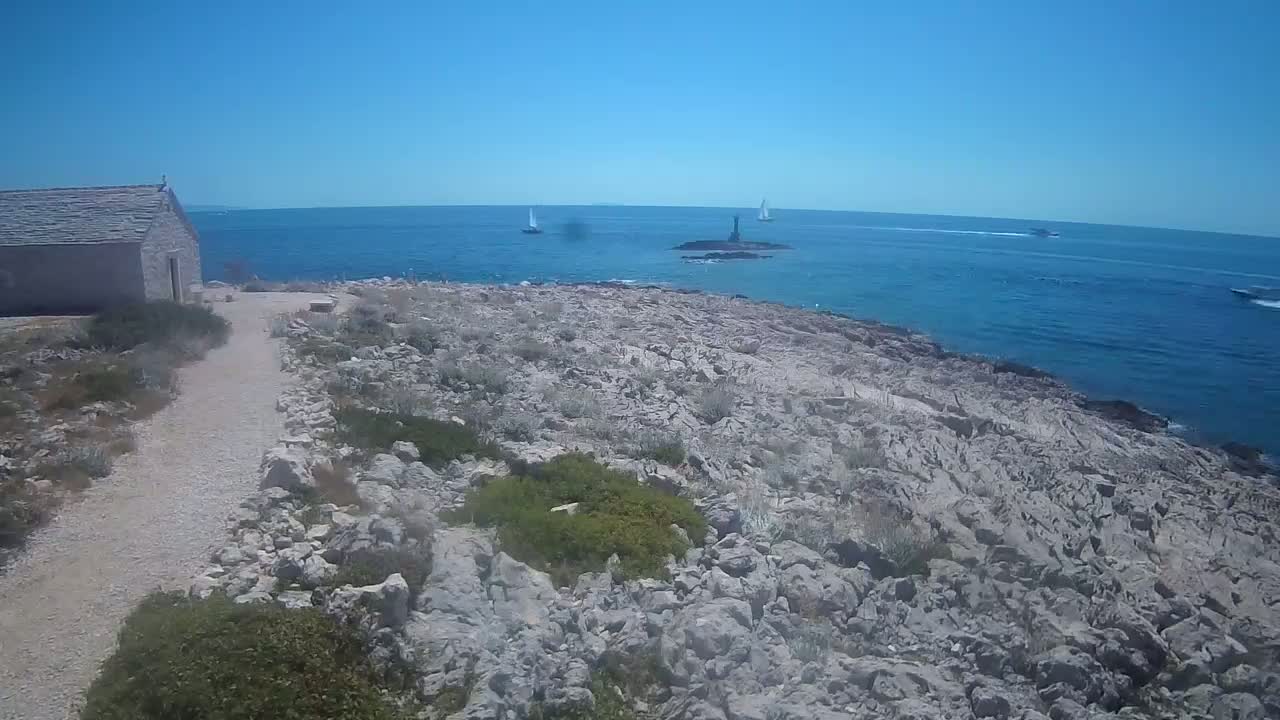 Punta Planka, Lighthouse - Crkva sv. Ivan (Church of St. John) & Adriatic Coast Live Cam - Punta Planka, Rogoznica, Rogoznica Opcina, Šibenik-Knin, Croatia