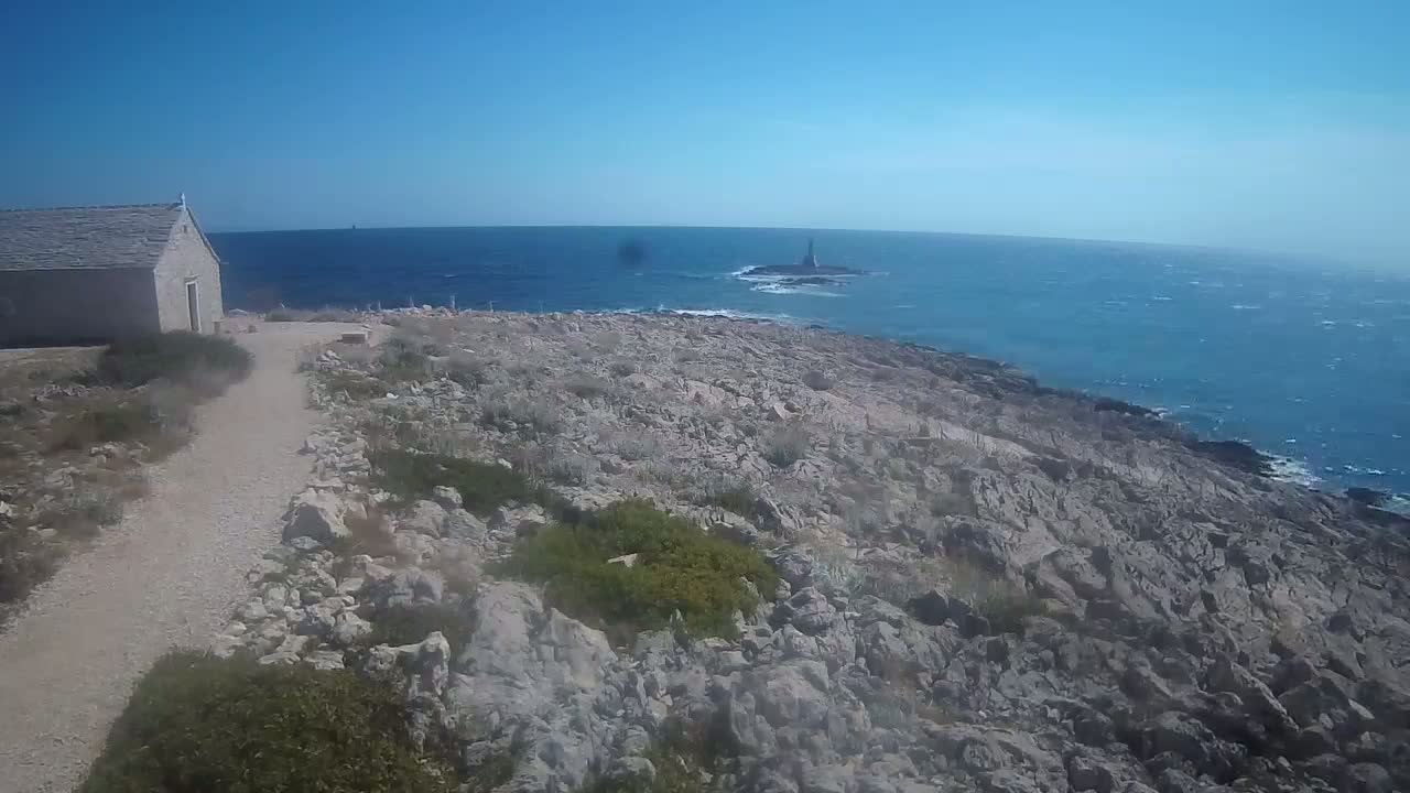 Punta Planka, Lighthouse - Crkva sv. Ivan (Church of St. John) & Adriatic Coast Live Cam - Punta Planka, Rogoznica, Rogoznica Opcina, Šibenik-Knin, Croatia