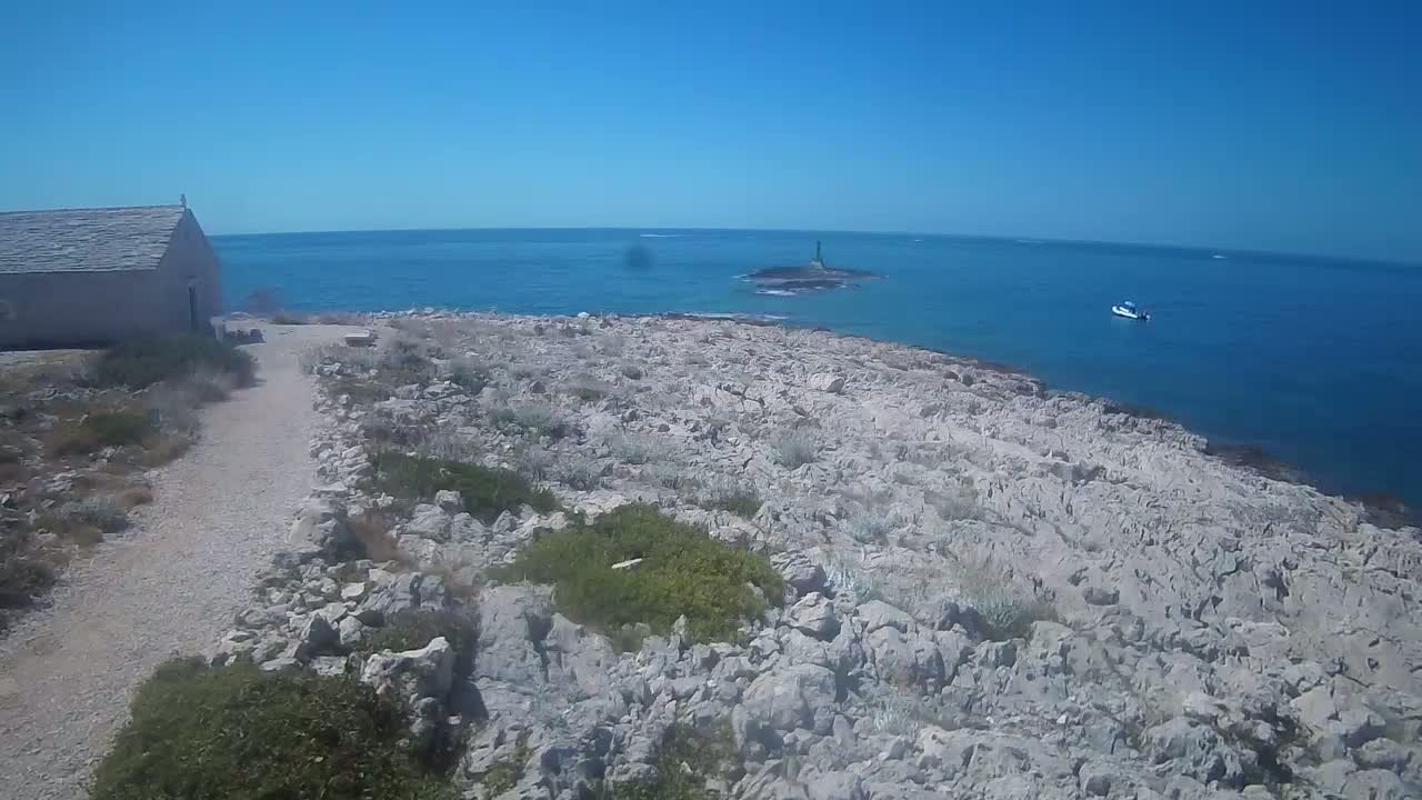 Punta Planka, Lighthouse - Crkva sv. Ivan (Church of St. John) & Adriatic Coast Live Cam - Punta Planka, Rogoznica, Rogoznica Opcina, Šibenik-Knin, Croatia