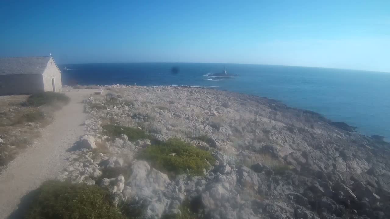 Punta Planka, Lighthouse - Crkva sv. Ivan (Church of St. John) & Adriatic Coast Live Cam - Punta Planka, Rogoznica, Rogoznica Opcina, Šibenik-Knin, Croatia