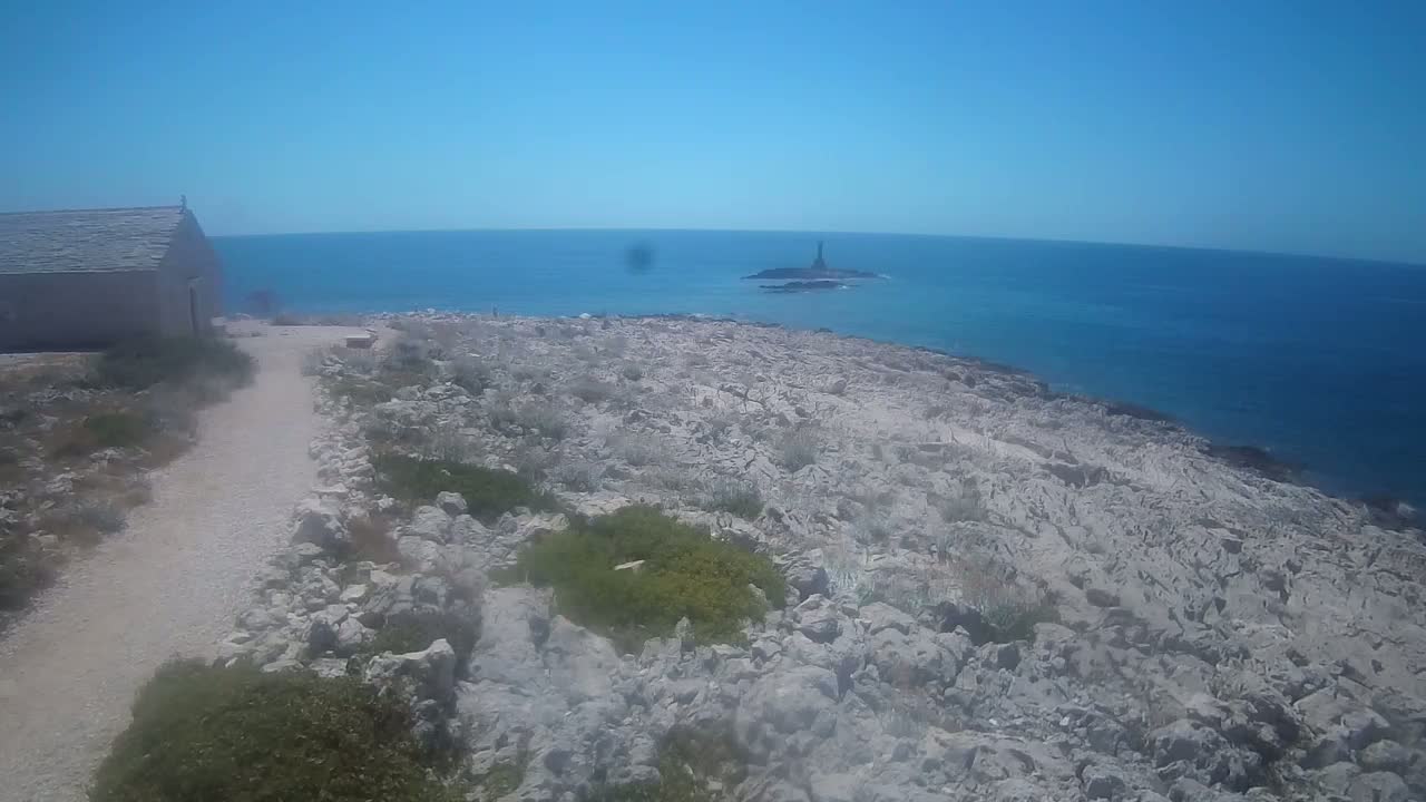 Punta Planka, Lighthouse - Crkva sv. Ivan (Church of St. John) & Adriatic Coast Live Cam - Punta Planka, Rogoznica, Rogoznica Opcina, Šibenik-Knin, Croatia