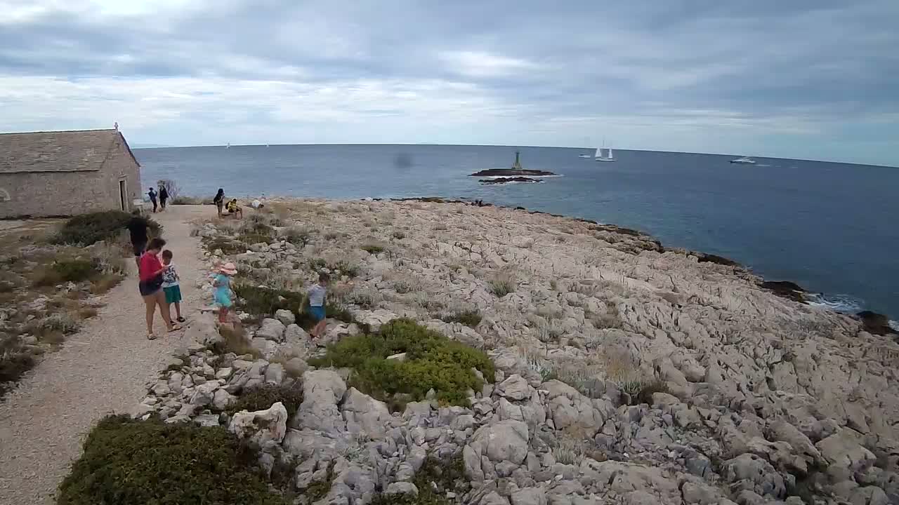 Punta Planka, Lighthouse - Crkva sv. Ivan (Church of St. John) & Adriatic Coast Live Cam - Punta Planka, Rogoznica, Rogoznica Opcina, Šibenik-Knin, Croatia