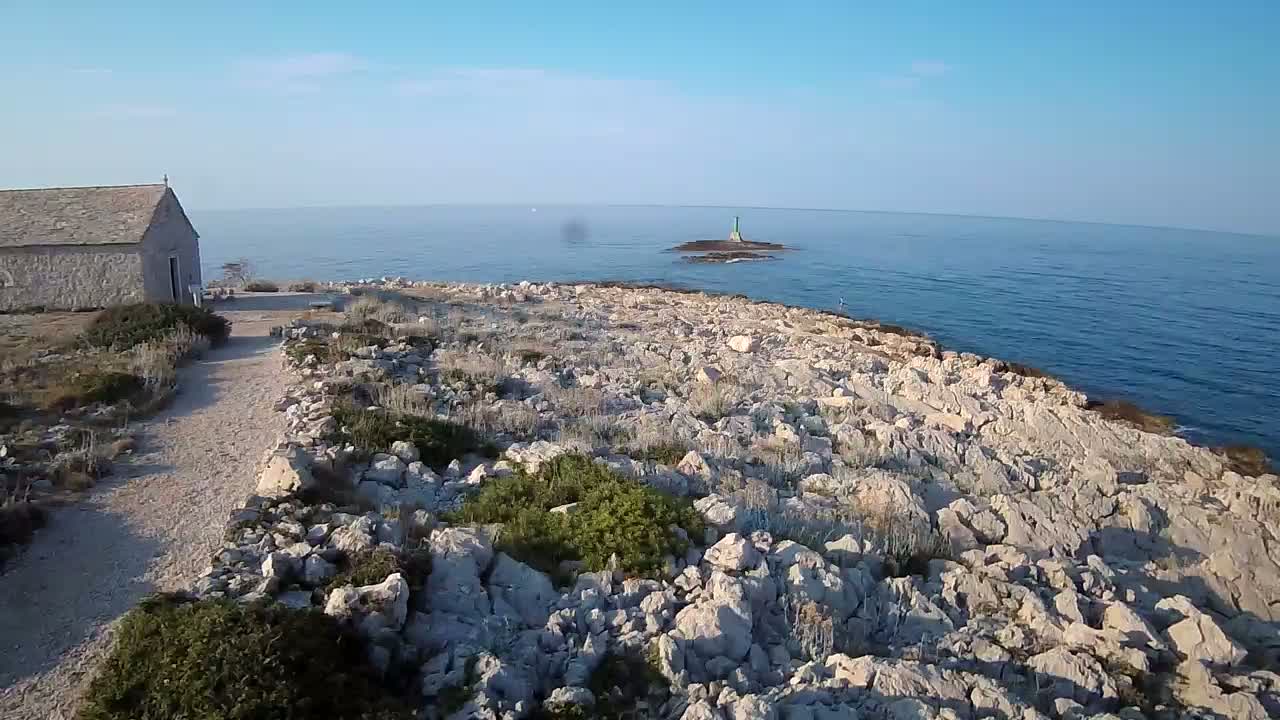 Punta Planka, Lighthouse - Crkva sv. Ivan (Church of St. John) & Adriatic Coast Live Cam - Punta Planka, Rogoznica, Rogoznica Opcina, Šibenik-Knin, Croatia