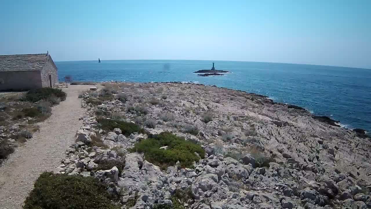 Punta Planka, Lighthouse - Crkva sv. Ivan (Church of St. John) & Adriatic Coast Live Cam - Punta Planka, Rogoznica, Rogoznica Opcina, Šibenik-Knin, Croatia