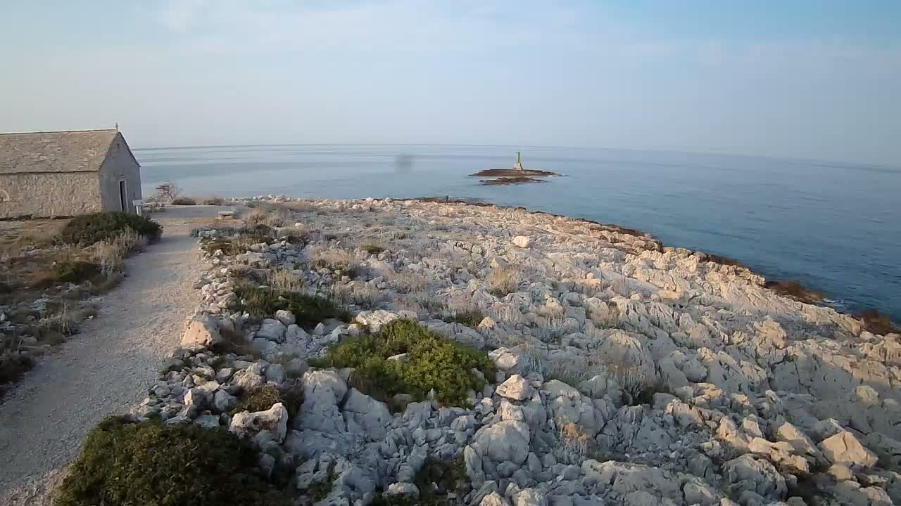 Punta Planka, Lighthouse - Crkva sv. Ivan (Church of St. John) & Adriatic Coast Live Cam - Punta Planka, Rogoznica, Rogoznica Opcina, Šibenik-Knin, Croatia