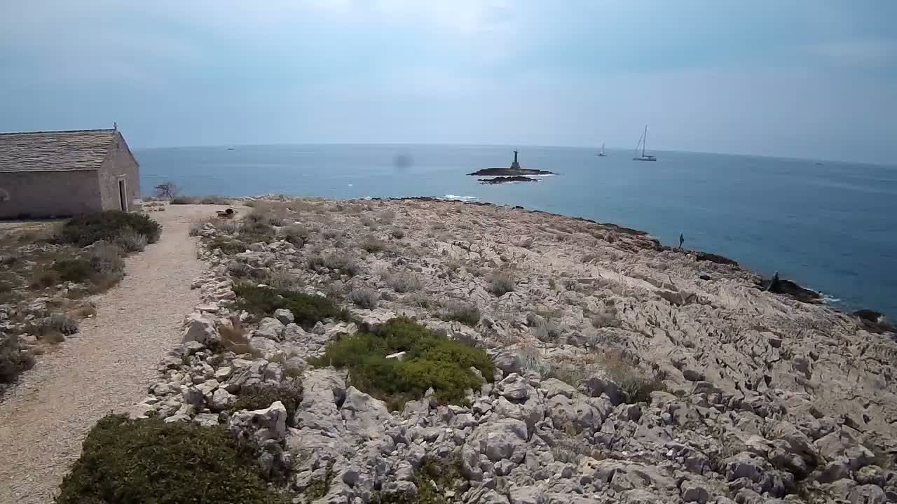 Punta Planka, Lighthouse - Crkva sv. Ivan (Church of St. John) & Adriatic Coast Live Cam - Punta Planka, Rogoznica, Rogoznica Opcina, Šibenik-Knin, Croatia