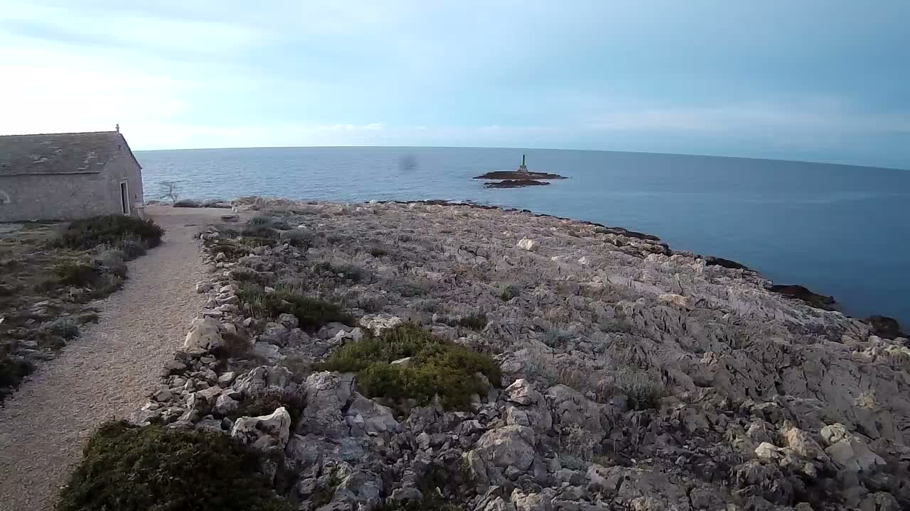Punta Planka, Lighthouse - Crkva sv. Ivan (Church of St. John) & Adriatic Coast Live Cam - Punta Planka, Rogoznica, Rogoznica Opcina, Šibenik-Knin, Croatia