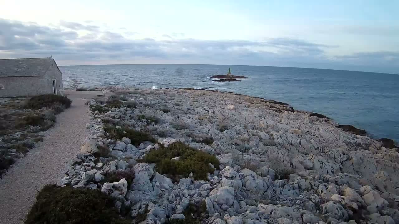 Punta Planka, Lighthouse - Crkva sv. Ivan (Church of St. John) & Adriatic Coast Live Cam - Punta Planka, Rogoznica, Rogoznica Opcina, Šibenik-Knin, Croatia