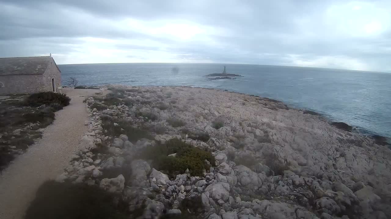 Punta Planka, Lighthouse - Crkva sv. Ivan (Church of St. John) & Adriatic Coast Live Cam - Punta Planka, Rogoznica, Rogoznica Opcina, Šibenik-Knin, Croatia