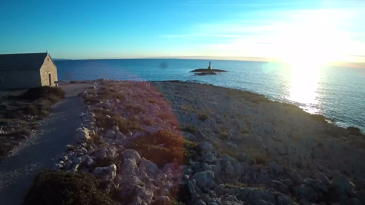 Punta Planka, Lighthouse - Crkva sv. Ivan (Church of St. John) & Adriatic Coast Live Cam - Punta Planka, Rogoznica, Rogoznica Opcina, Šibenik-Knin, Croatia