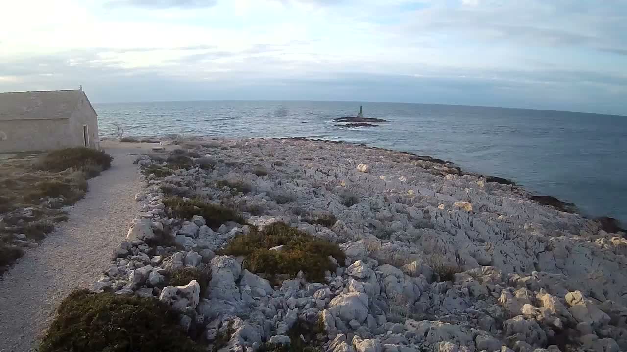 Punta Planka, Lighthouse - Crkva sv. Ivan (Church of St. John) & Adriatic Coast Live Cam - Punta Planka, Rogoznica, Rogoznica Opcina, Šibenik-Knin, Croatia
