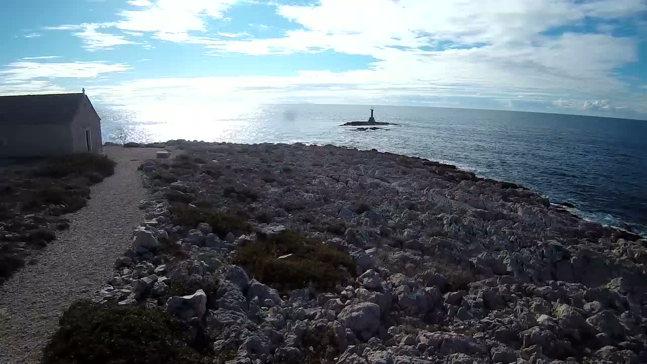 Punta Planka, Lighthouse - Crkva sv. Ivan (Church of St. John) & Adriatic Coast Live Cam - Punta Planka, Rogoznica, Rogoznica Opcina, Šibenik-Knin, Croatia