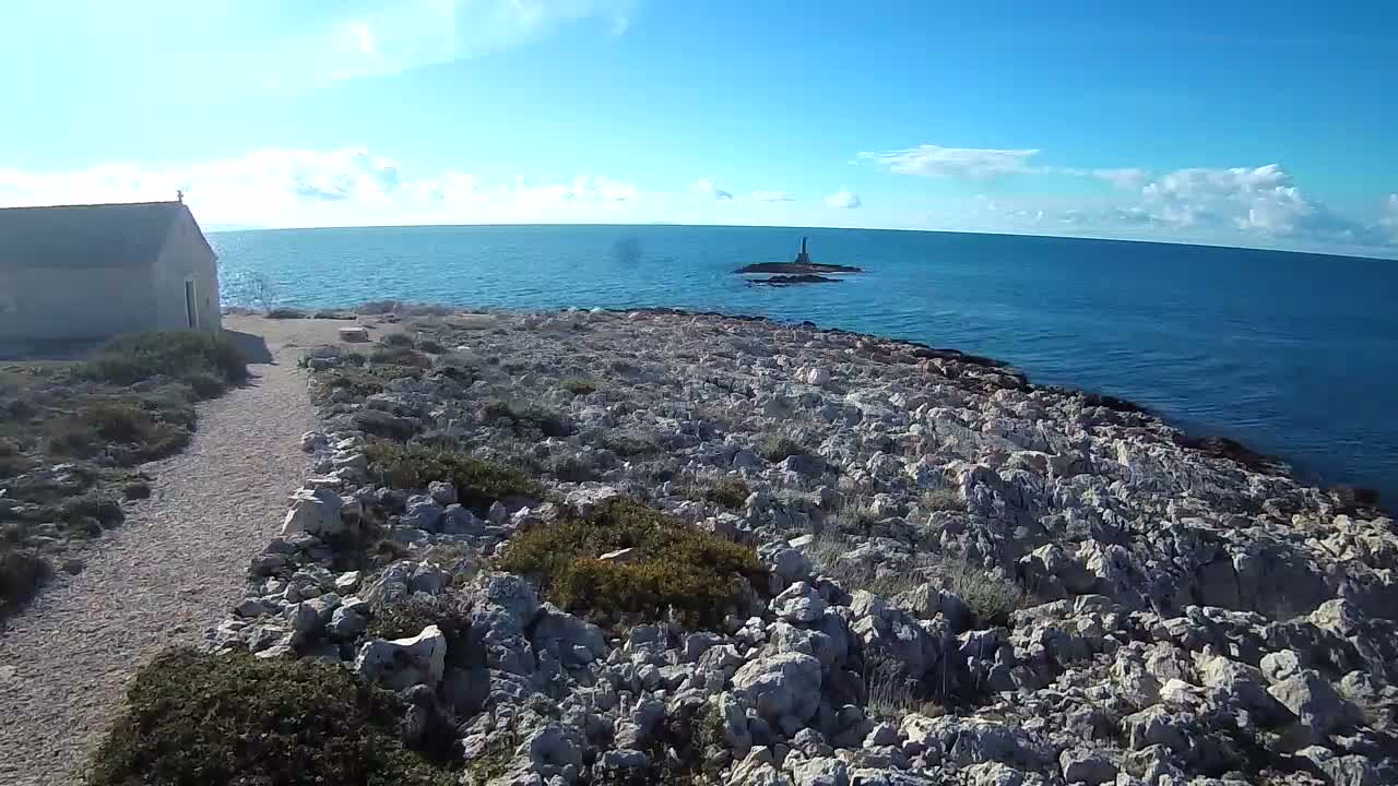 Punta Planka, Lighthouse - Crkva sv. Ivan (Church of St. John) & Adriatic Coast Live Cam - Punta Planka, Rogoznica, Rogoznica Opcina, Šibenik-Knin, Croatia