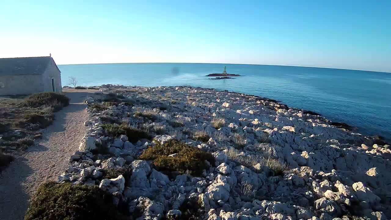 Punta Planka, Lighthouse - Crkva sv. Ivan (Church of St. John) & Adriatic Coast Live Cam - Punta Planka, Rogoznica, Rogoznica Opcina, Šibenik-Knin, Croatia