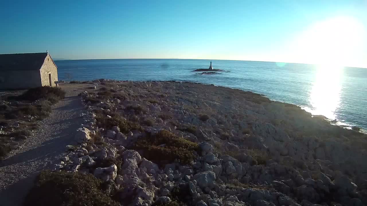 Punta Planka, Lighthouse - Crkva sv. Ivan (Church of St. John) & Adriatic Coast Live Cam - Punta Planka, Rogoznica, Rogoznica Opcina, Šibenik-Knin, Croatia