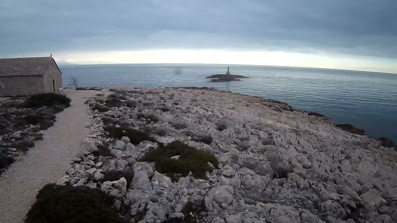 Punta Planka, Lighthouse - Crkva sv. Ivan (Church of St. John) & Adriatic Coast Live Cam - Punta Planka, Rogoznica, Rogoznica Opcina, Šibenik-Knin, Croatia