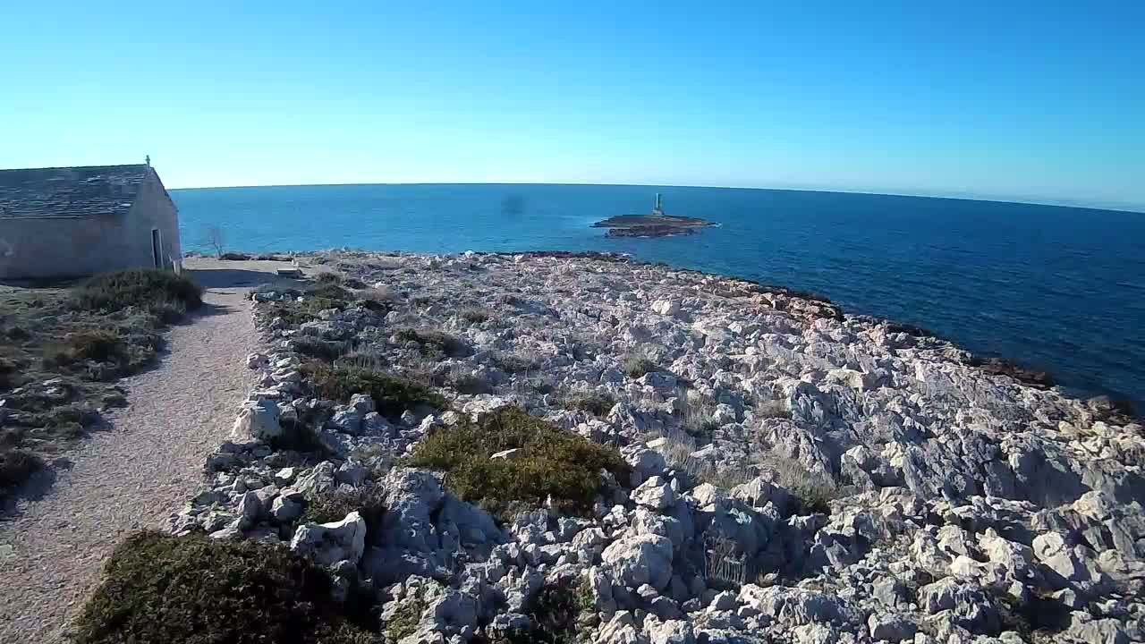 Punta Planka, Lighthouse - Crkva sv. Ivan (Church of St. John) & Adriatic Coast Live Cam - Punta Planka, Rogoznica, Rogoznica Opcina, Šibenik-Knin, Croatia