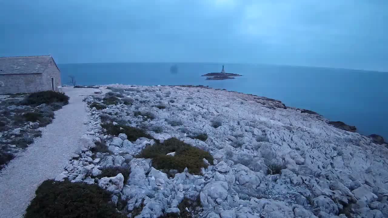Punta Planka, Lighthouse - Crkva sv. Ivan (Church of St. John) & Adriatic Coast Live Cam - Punta Planka, Rogoznica, Rogoznica Opcina, Šibenik-Knin, Croatia