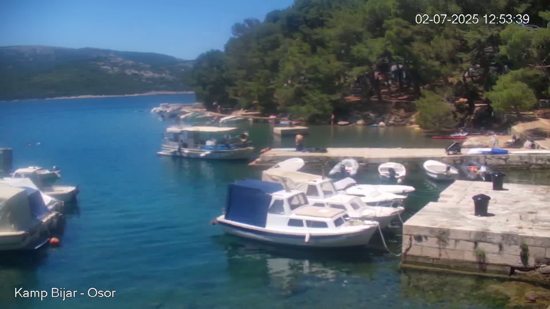 Otok Cres Island, Camp Bijar Camping Live Cam - Osor,  Mali Lošinj,  Primorje-Gorski Kotar, Croatia