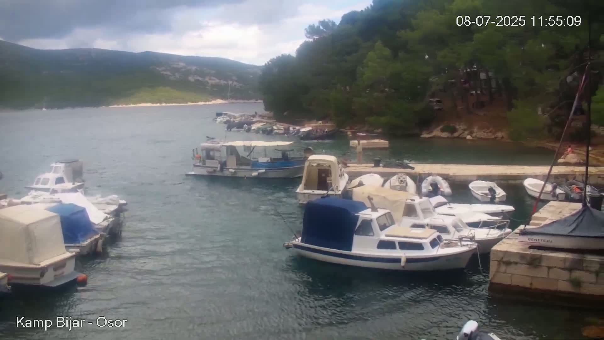 Otok Cres Island, Camp Bijar Camping Live Cam - Osor,  Mali Lošinj,  Primorje-Gorski Kotar, Croatia