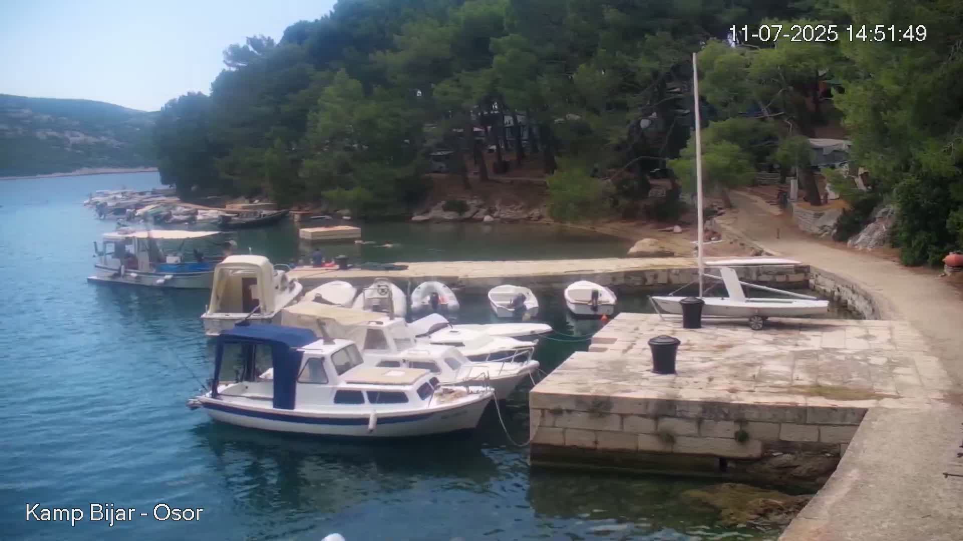 Otok Cres Island, Camp Bijar Camping Live Cam - Osor,  Mali Lošinj,  Primorje-Gorski Kotar, Croatia