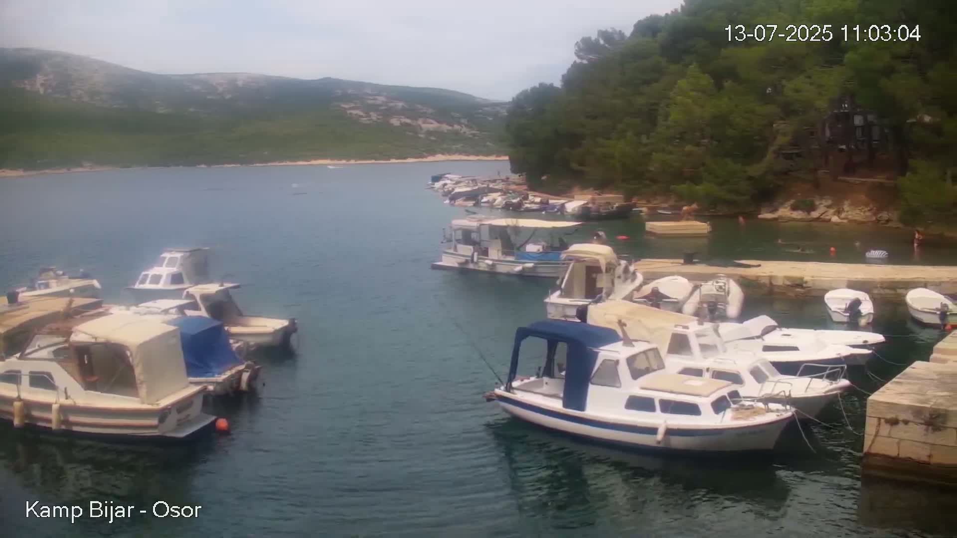 Otok Cres Island, Camp Bijar Camping Live Cam - Osor,  Mali Lošinj,  Primorje-Gorski Kotar, Croatia