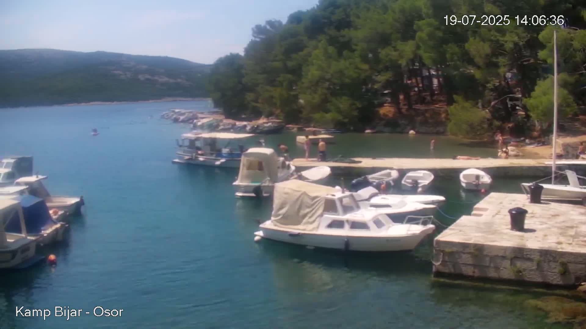 Otok Cres Island, Camp Bijar Camping Live Cam - Osor,  Mali Lošinj,  Primorje-Gorski Kotar, Croatia