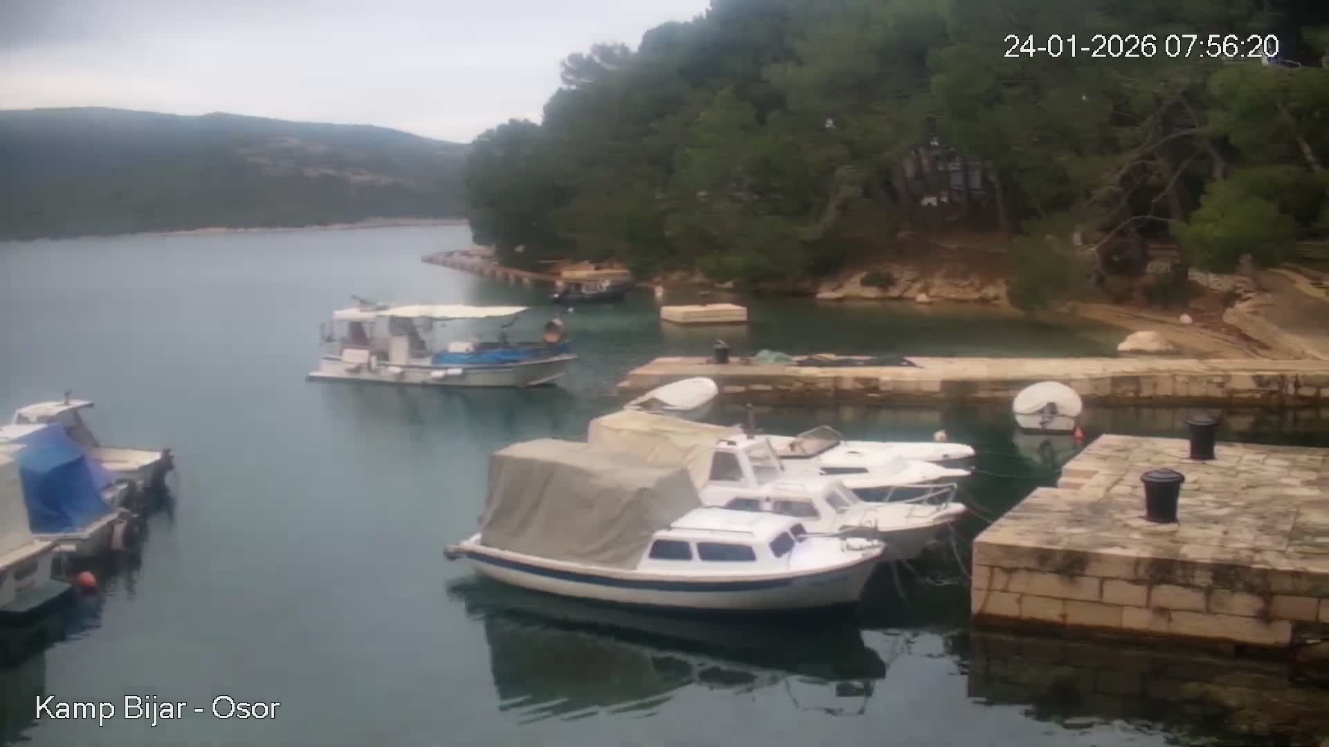 Otok Cres Island, Camp Bijar Camping Live Cam - Osor,  Mali Lošinj,  Primorje-Gorski Kotar, Croatia