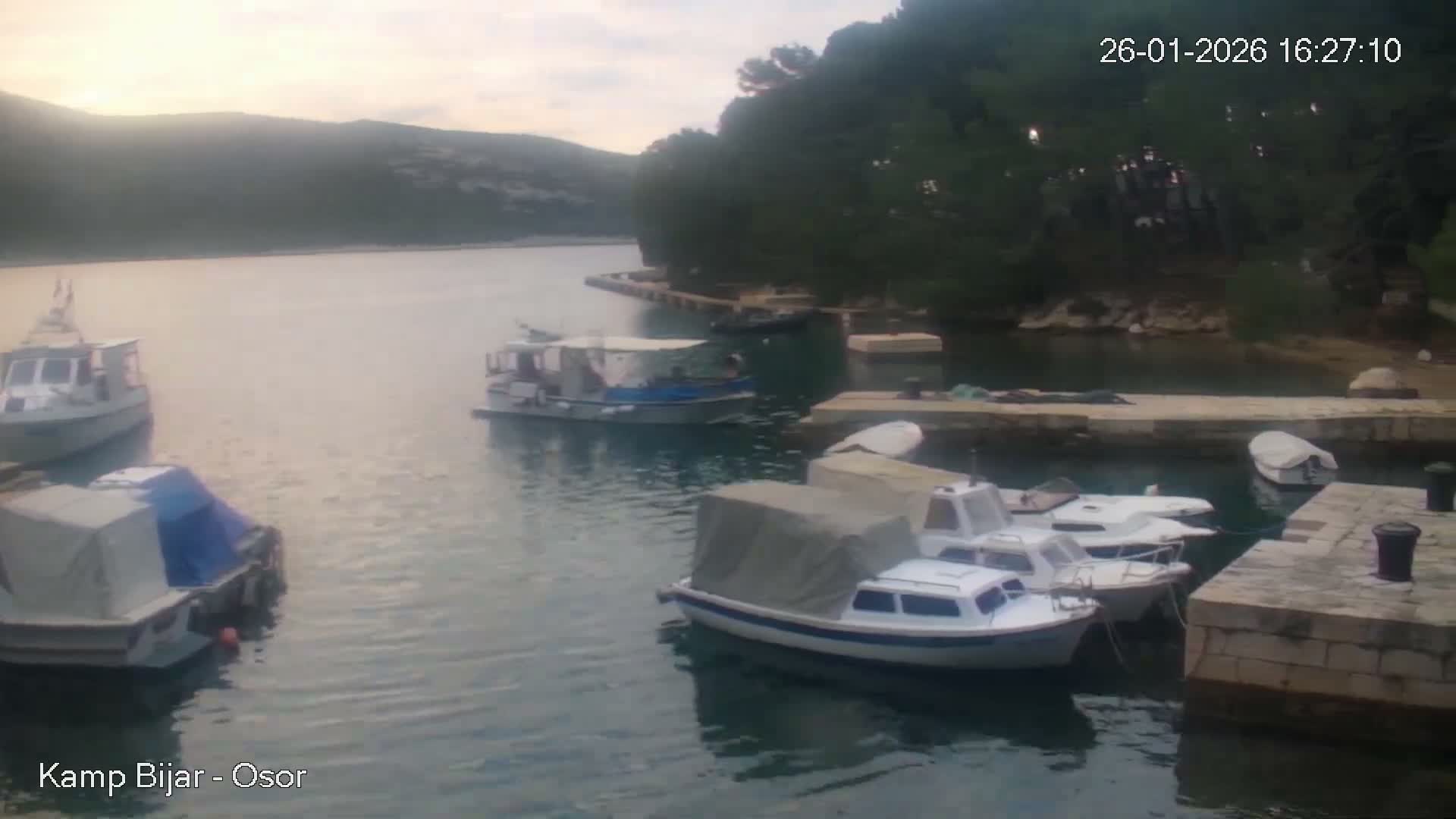 Otok Cres Island, Camp Bijar Camping Live Cam - Osor,  Mali Lošinj,  Primorje-Gorski Kotar, Croatia
