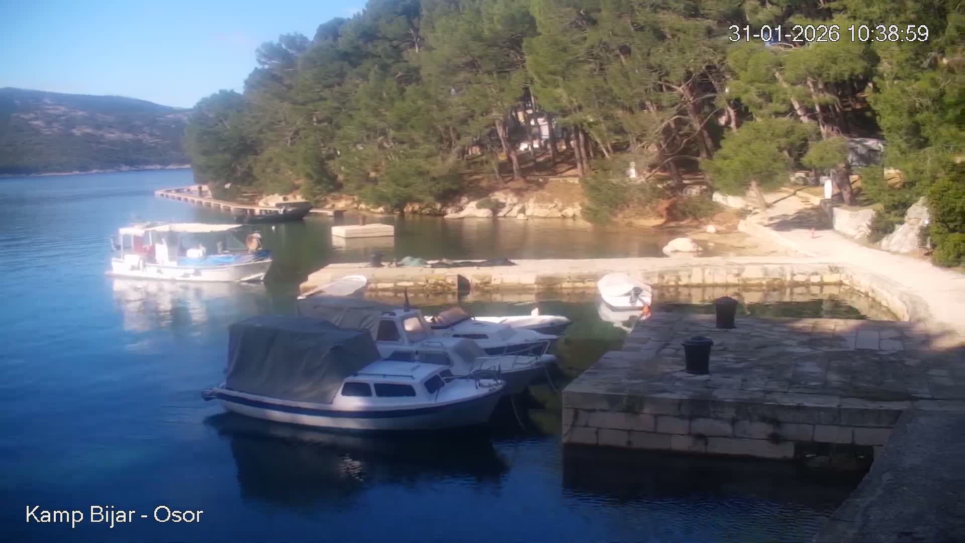 Otok Cres Island, Camp Bijar Camping Live Cam - Osor,  Mali Lošinj,  Primorje-Gorski Kotar, Croatia
