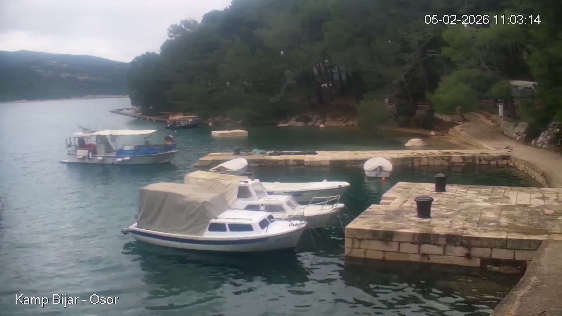 Otok Cres Island, Camp Bijar Camping Live Cam - Osor,  Mali Lošinj,  Primorje-Gorski Kotar, Croatia