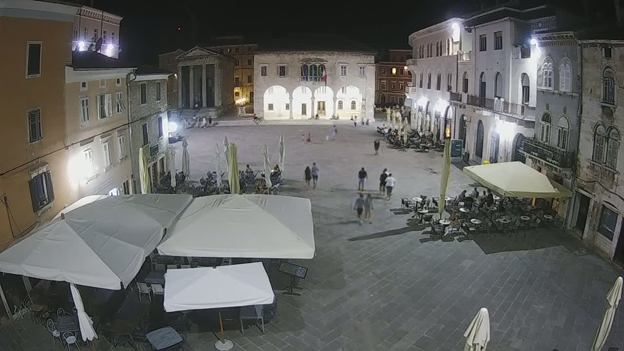 Pula, Trg Forum Square Live Cam - Arena, Pula, Istria, Croatia