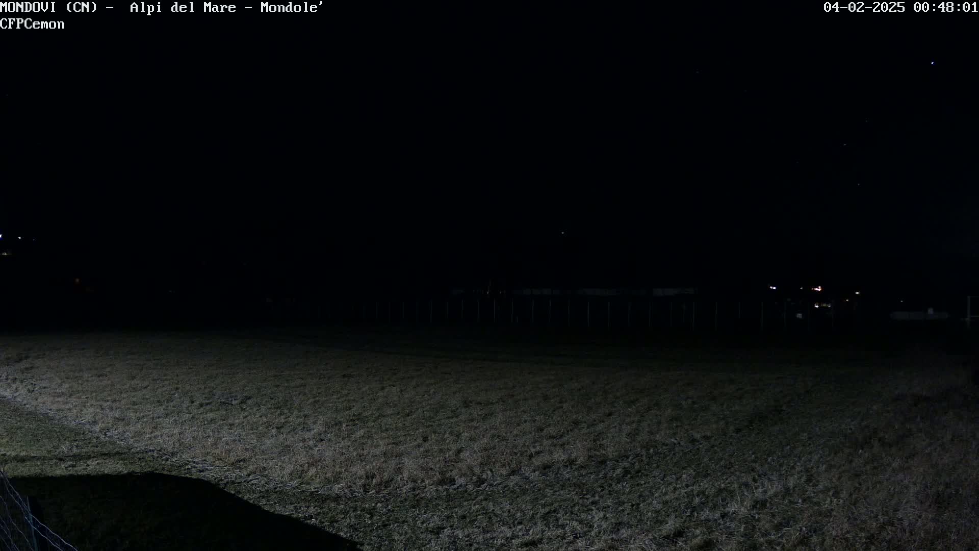 A dark, nighttime field is visible under a clear, starry sky.