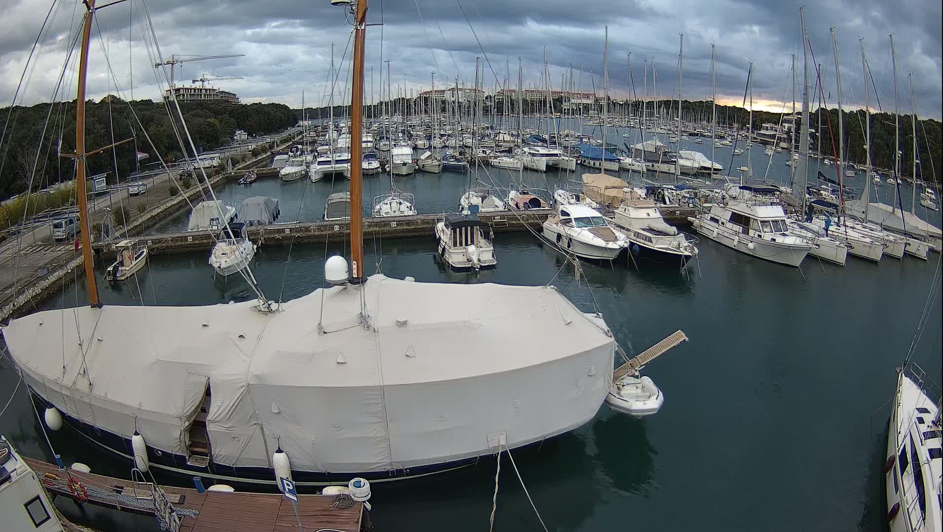 Pula, Marina Veruda South View Live Cam - Pjescana Uvala, Pula, Istria, Croatia