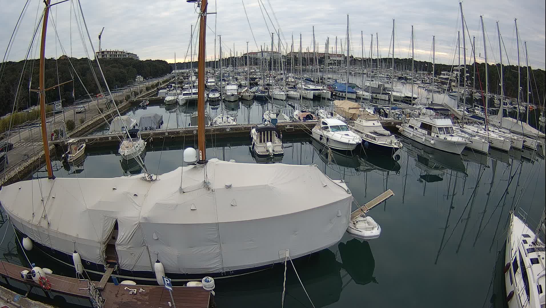 Pula, Marina Veruda South View Live Cam - Pjescana Uvala, Pula, Istria, Croatia