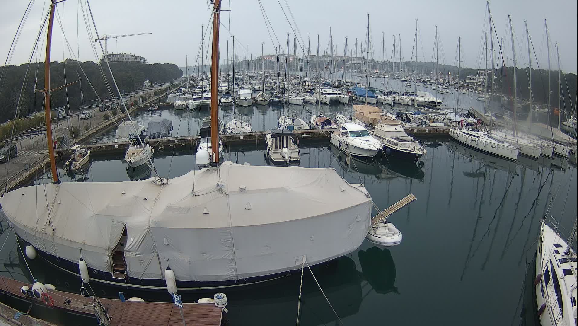 Pula, Marina Veruda South View Live Cam - Pjescana Uvala, Pula, Istria, Croatia