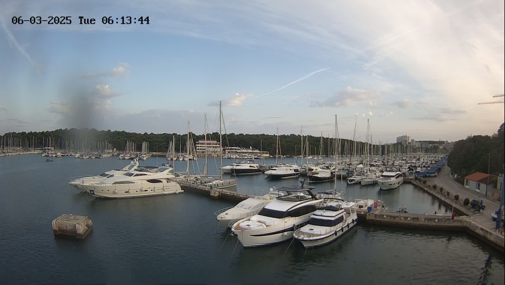 Pula, Marina Veruda East View Live Cam - Pjescana Uvala, Pula, Istria, Croatia
