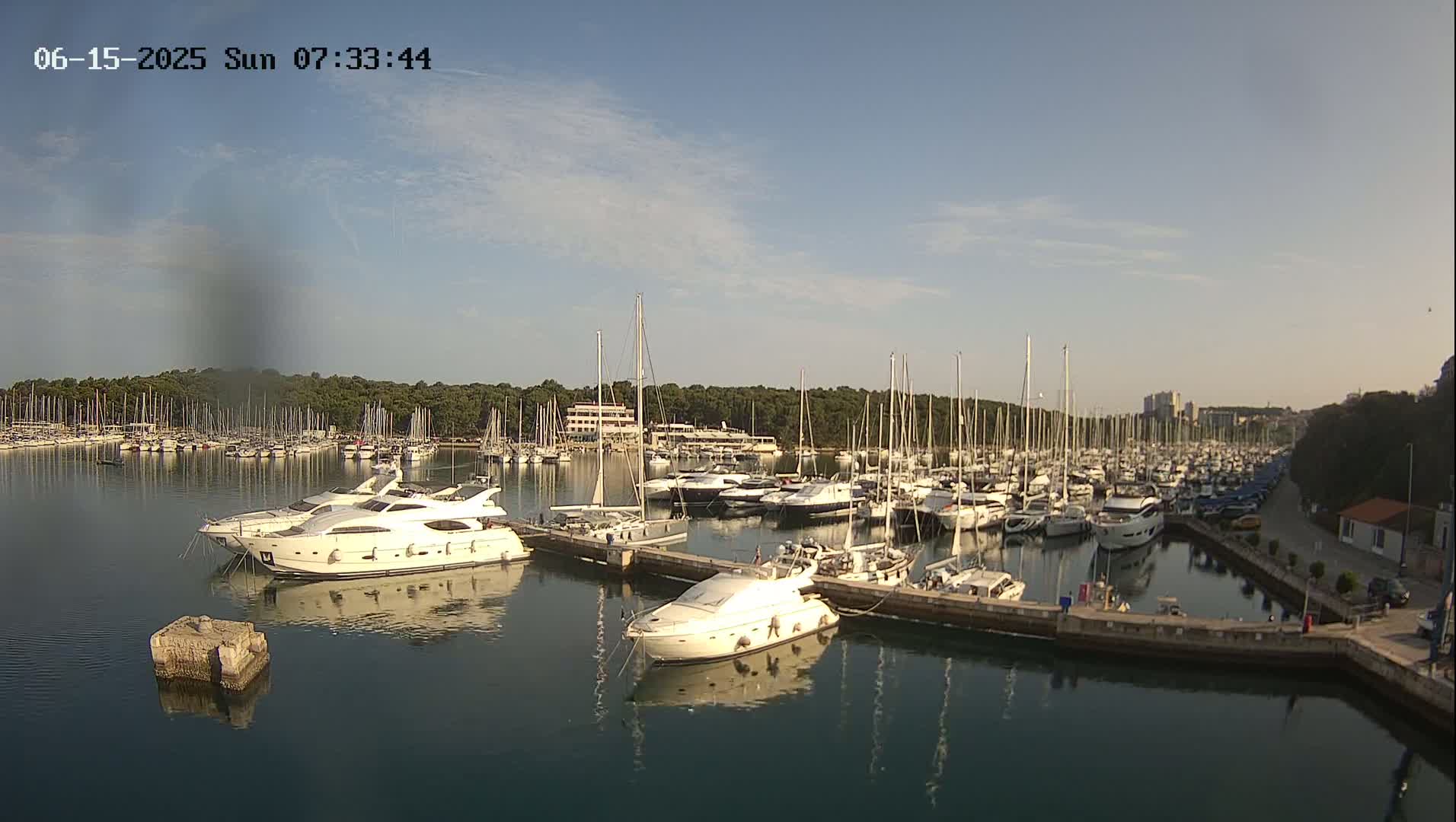 Pula, Marina Veruda East View Live Cam - Pjescana Uvala, Pula, Istria, Croatia