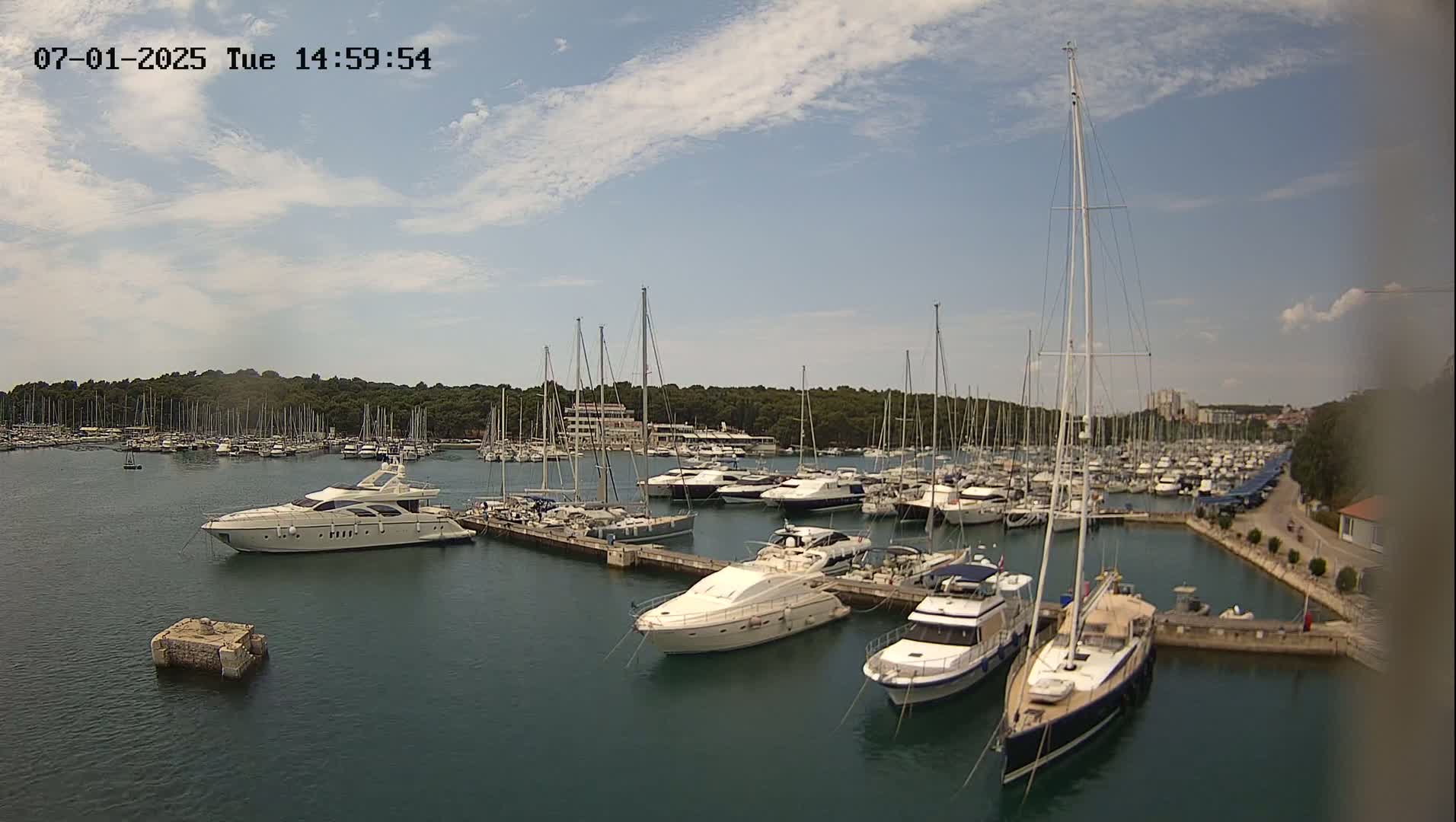 Pula, Marina Veruda East View Live Cam - Pjescana Uvala, Pula, Istria, Croatia