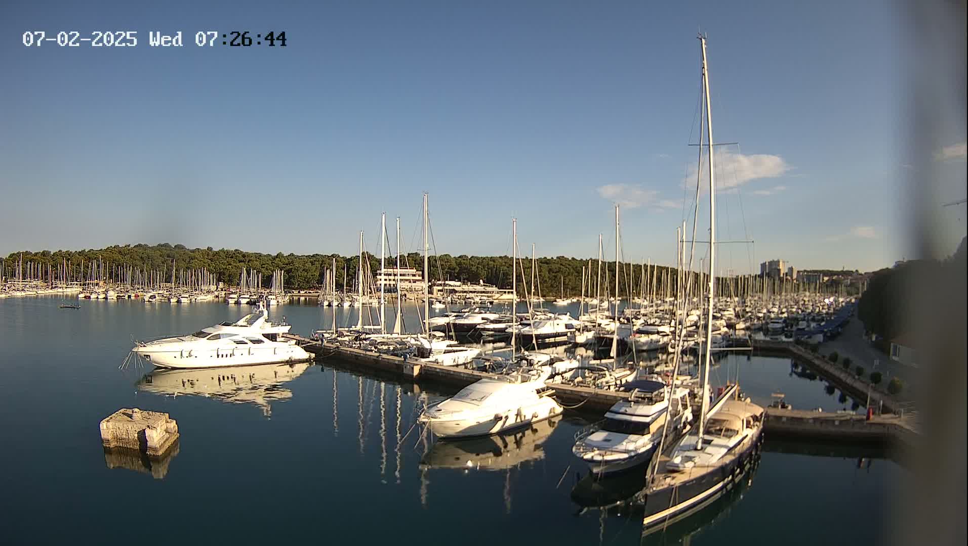 Pula, Marina Veruda East View Live Cam - Pjescana Uvala, Pula, Istria, Croatia