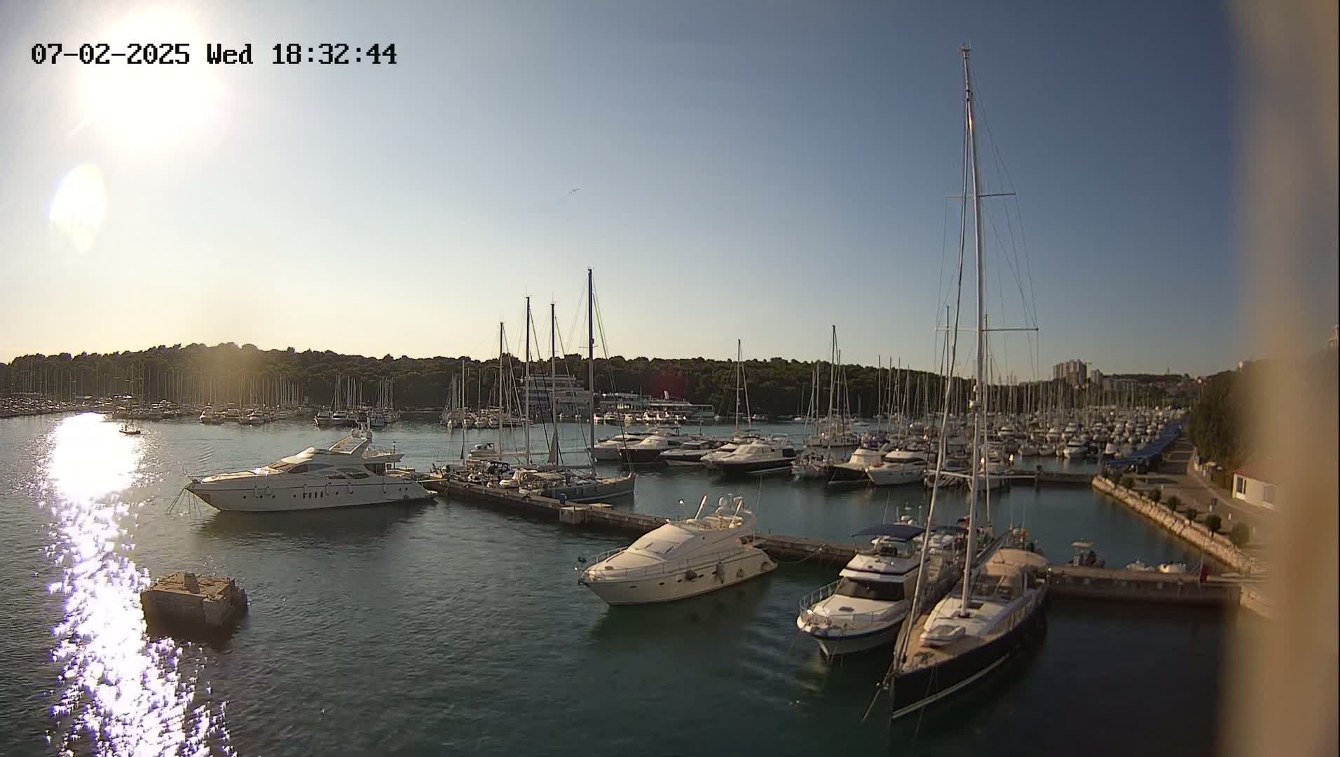 Pula, Marina Veruda East View Live Cam - Pjescana Uvala, Pula, Istria, Croatia