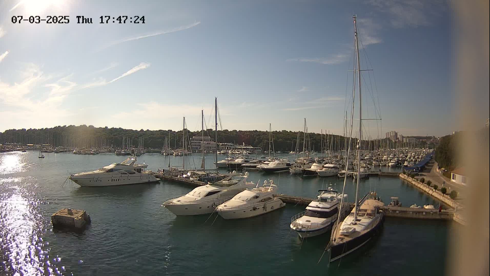 Pula, Marina Veruda East View Live Cam - Pjescana Uvala, Pula, Istria, Croatia