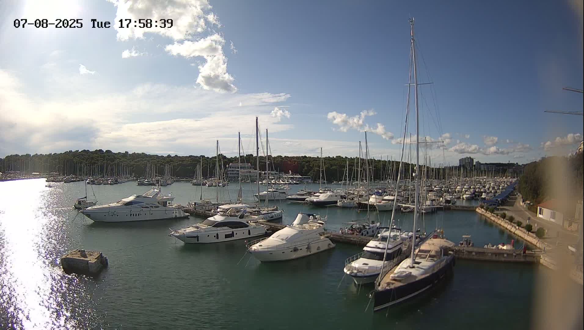 Pula, Marina Veruda East View Live Cam - Pjescana Uvala, Pula, Istria, Croatia