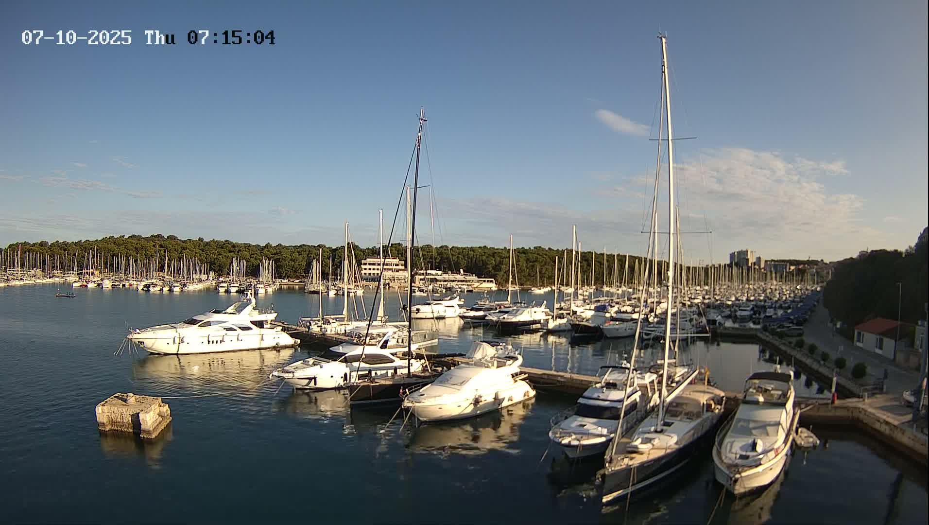 Pula, Marina Veruda East View Live Cam - Pjescana Uvala, Pula, Istria, Croatia