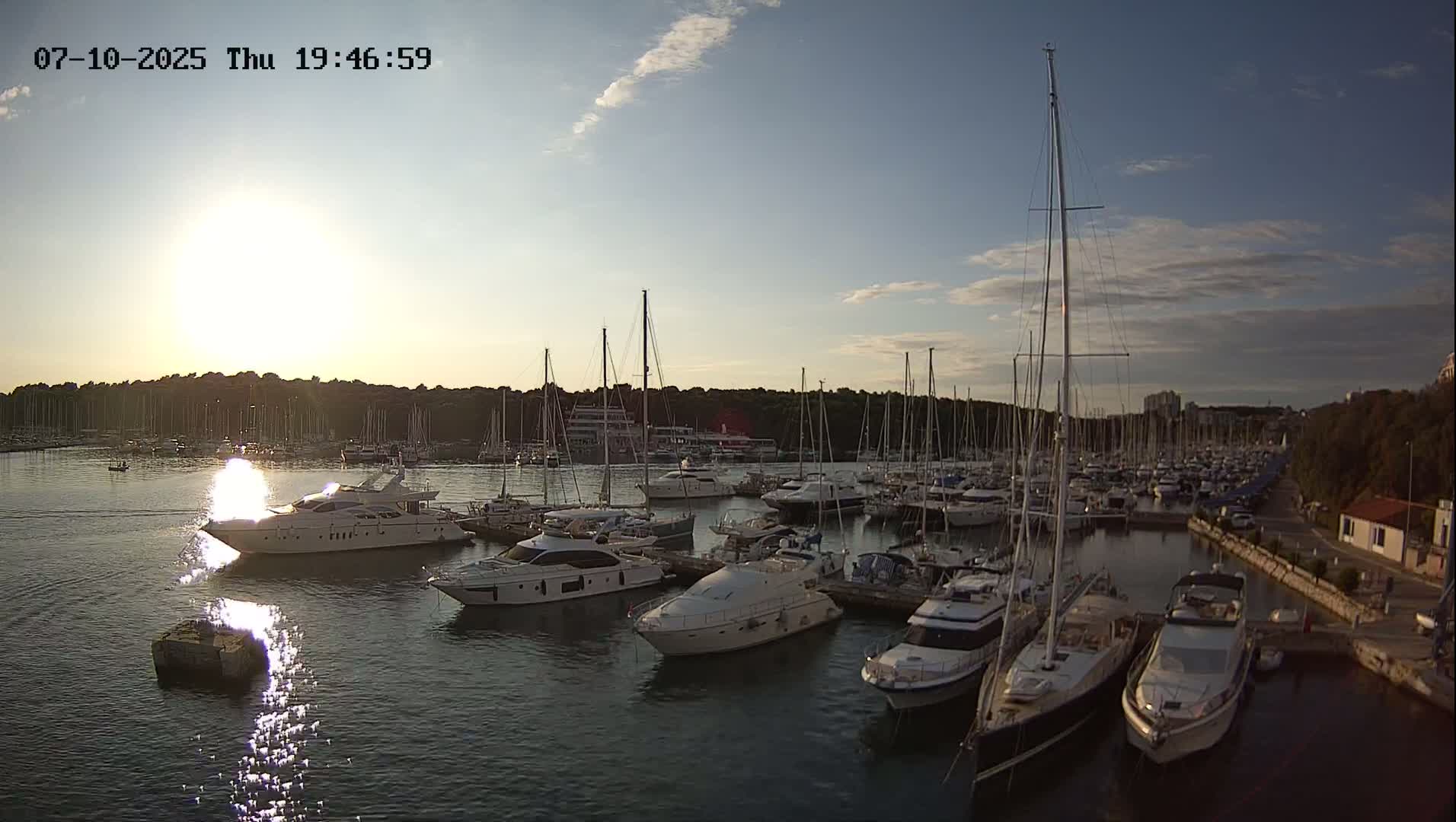 Pula, Marina Veruda East View Live Cam - Pjescana Uvala, Pula, Istria, Croatia