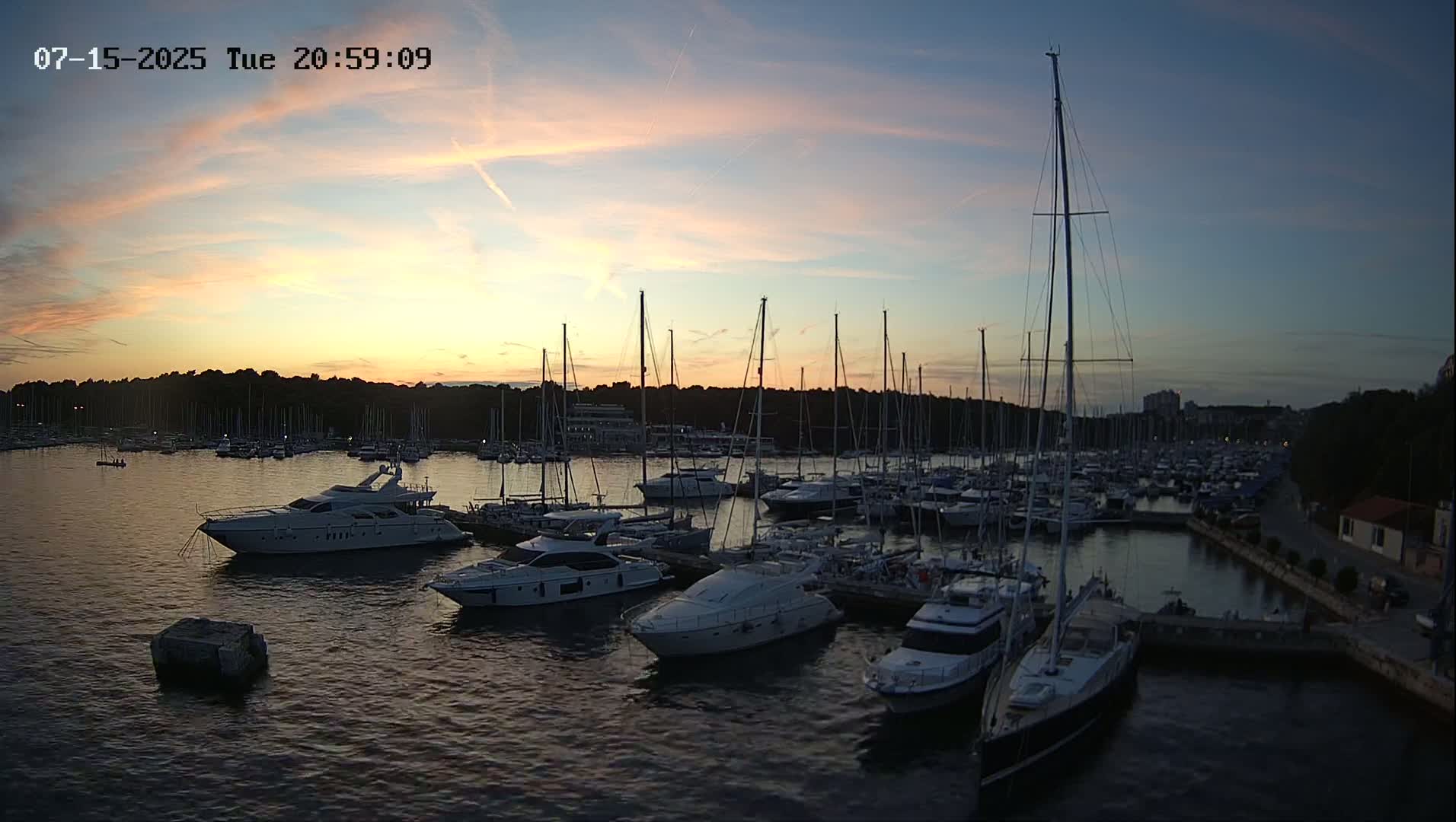 Pula, Marina Veruda East View Live Cam - Pjescana Uvala, Pula, Istria, Croatia