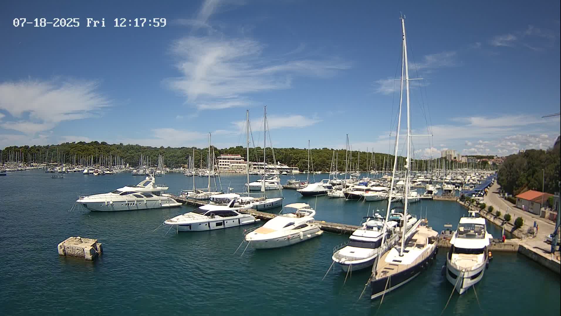 Pula, Marina Veruda East View Live Cam - Pjescana Uvala, Pula, Istria, Croatia