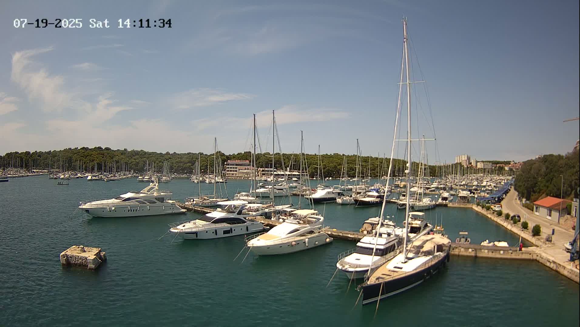 Pula, Marina Veruda East View Live Cam - Pjescana Uvala, Pula, Istria, Croatia