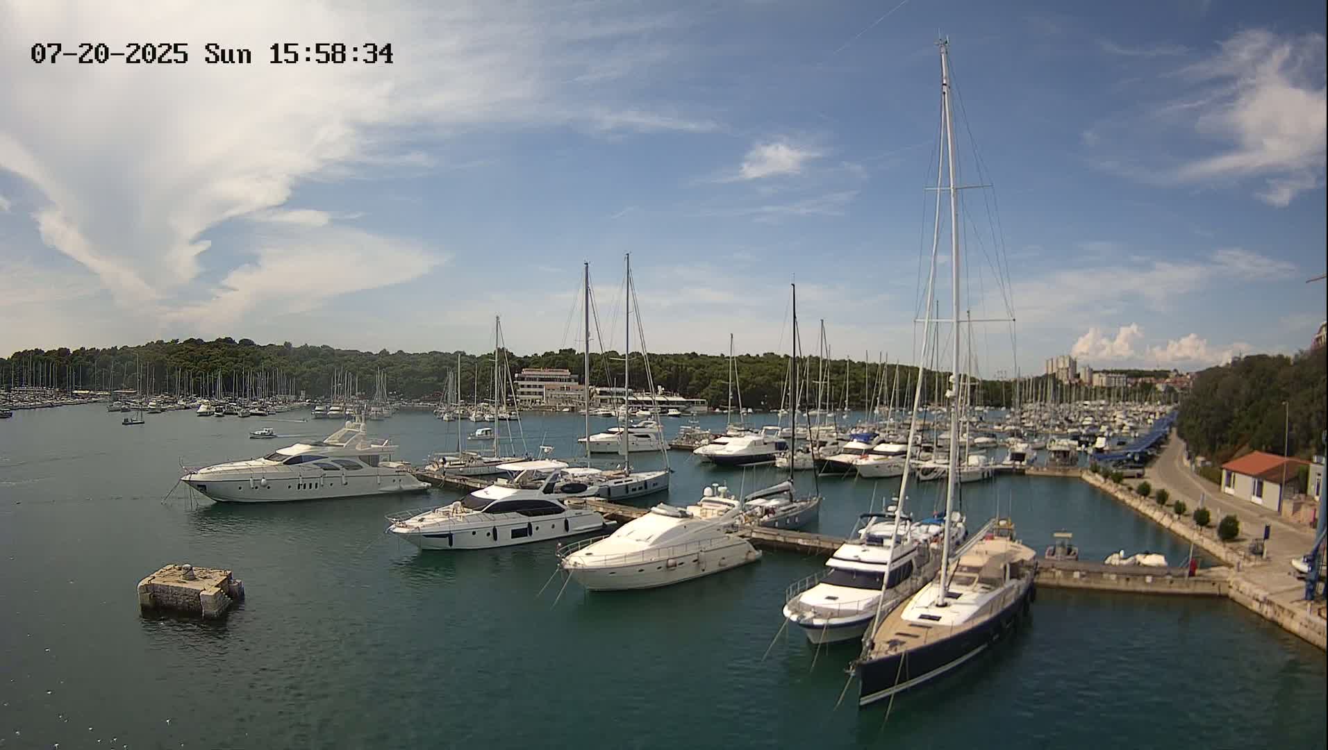Pula, Marina Veruda East View Live Cam - Pjescana Uvala, Pula, Istria, Croatia
