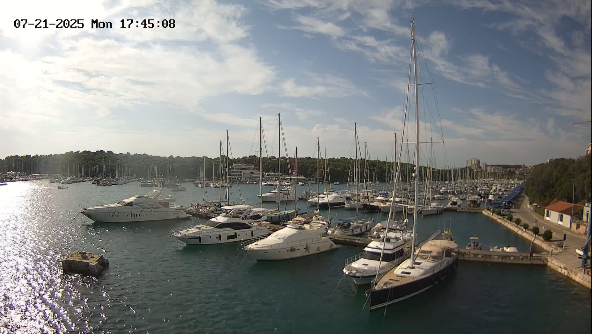 Pula, Marina Veruda East View Live Cam - Pjescana Uvala, Pula, Istria, Croatia